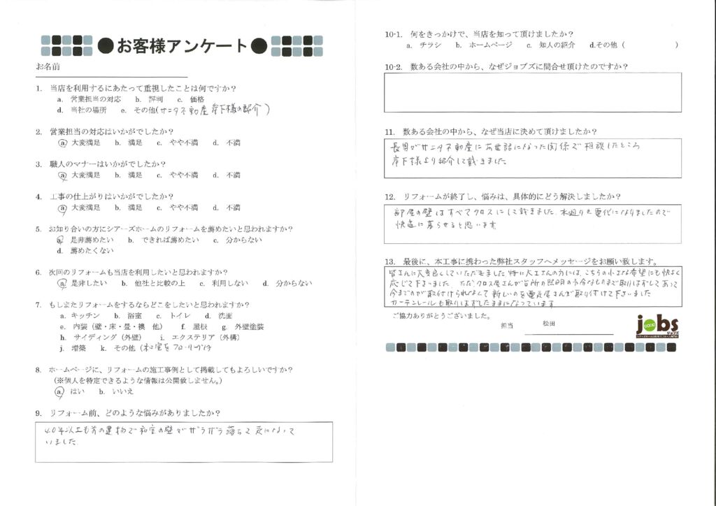 皆さんに大変よくして頂きました！